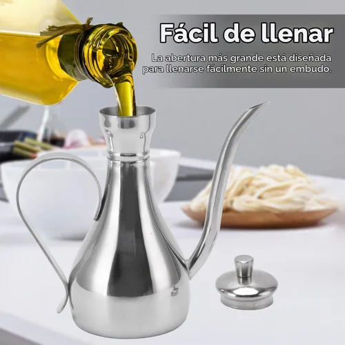 Vista 3 de Botella dispensadora de aceite de acero inoxidable, botella
