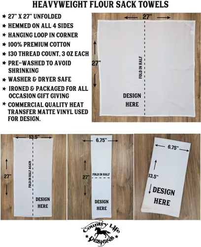 Vista 3 de Funny Flour Sack, Tea Kitchen Towel - Manure Happens - Cow - Farmhouse decor, rustic
