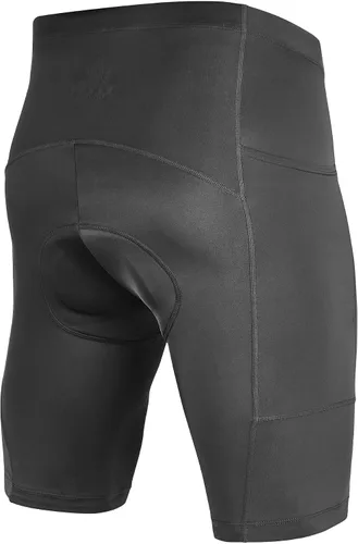 Vista 3 de ROTTO Pantalones cortos de ciclismo para hombre con acolchado de esponja y gel para ciclismo de carretera y MTB 01 Negro/Bolsillos