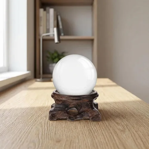 Vista 8 de DOITOOL Soporte de madera para esfera de cristal Soporte de bola de cuarzo Soporte de exhibición de madera Base decorativa Orbe Base de huevo