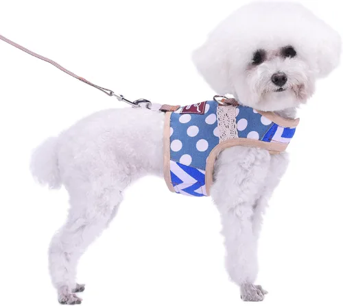 Vista 15 de Teacup - Juego de arnés y correa para perro pequeño para invierno, chaleco acolchado suave ajustable para taza de té, chihuahua, caniche, yorike