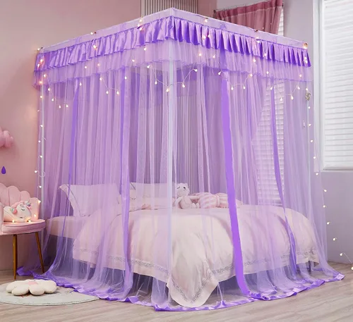 Vista 3 de Mengersi Dosel de Cama para Niñas, Cortinas de Dosel para Cama, Dosel para Cortinas de Cama, Cortinas de Cama de Princesa, Regalo de Cumpleaños