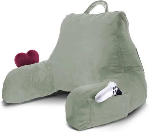 Vista 18 de Nestl Almohada de lectura para niños y adolescentes con espuma viscoelástica triturada, almohadas de respaldo para leer, ver y jugar, uso