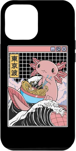 Vista 26 de Axolotl Eating Ramen Kanagawa Wave Kawaii Anime Vaporwave Case for iPhone 17
