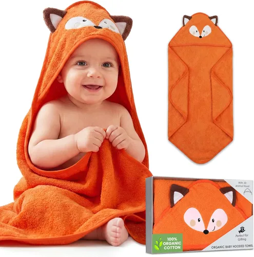 Vista 10 de Mother's Choice - Toallas de bebé 100% algodón orgánico con diseño de oso azul, certificado Oeko-TEX, hipoalergénicas, ultra absorbentes, toalla