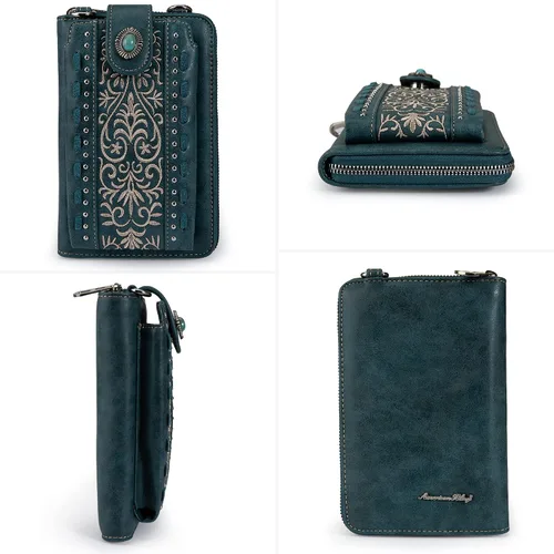 Vista 3 de Montana West Monederos pequeños cruzados para teléfono celular con bolsillo para monedas
