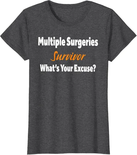 Vista 4 de Camiseta de regalo de cirugía múltiple para sobrevivientes de cirugía ¿Cuál es tu excusa?, Negro