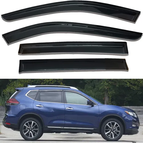 Vista 7 de Protector de lluvia solar para ventana de ventilación para Nissan Rogue 2014-2020, deflectores de viento (no compatible con Select & Sport)