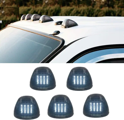 Vista 8 de 5 X Luz de Marcador de Cabina, Lente Ahumada con 16 Luces LED Ámbar para Techo, Luz de Holgura Superior para Ford F150 F250 F350 F450 F550 F650 F750