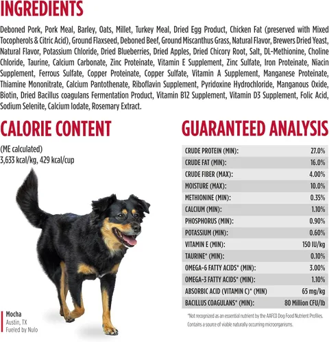 Vista 8 de Nulo Frontrunner Ancient Grains - Alimento para perros con alto contenido de proteínas, receta de cerdo, cebada y carne de res - Alimento seco