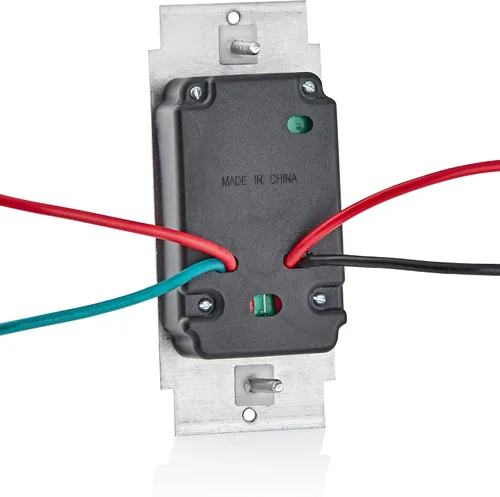 Vista 9 de Leviton SureSlide - Interruptor de pared para ventilador de techo, control silencioso de ventilador de 3 velocidades, 1.5 amperios, 661F-10I, marfil