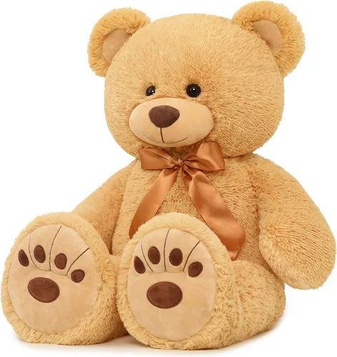 Vista 12 de MorisMos Oso de Peluche Azul Gigante, Peluche Grande de 36 pulgadas para Baby Shower, Oso de Tamaño Real para Niños, Niñas, Novia en Cumpleaños, San