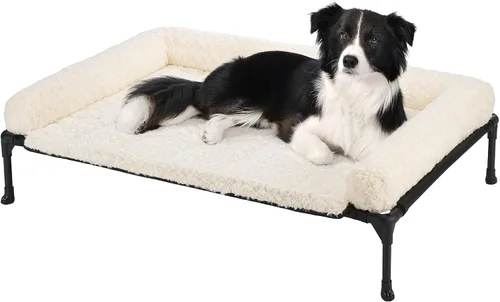 Vista 12 de Veehoo - Camas elevadas para perros de tamaño mediano con cojín de felpa esponjosa Orthopedic Raised Dog Beds for Indoor Outdoor, Soft Pet Sofa