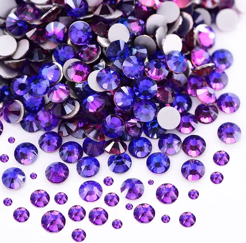 Vista 10 de Dowarm 2650 unidades de pegamento de diamantes de imitación de cristal con parte trasera plana, 6 tamaños de 0.059 in, 0.079 in, 0.110 in, 0.189 in