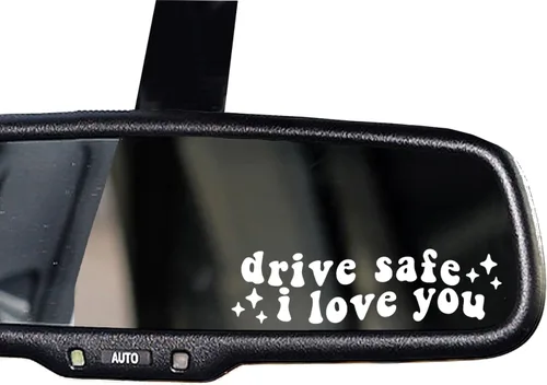 Vista 8 de 2 calcomanías con el texto “Buckle Up” para espejo retrovisor, calcomanía de vinilo divertida y bonita para el auto