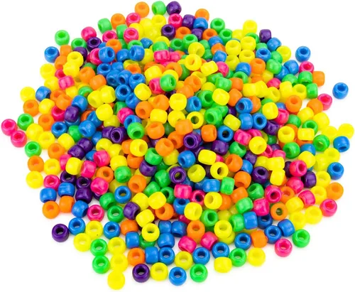 Vista 7 de Hygloss Productos Cubo O'Beads Class Economy 1000 poni de barril, 0.236x0.354 in, 1,000 piezas, Multi
