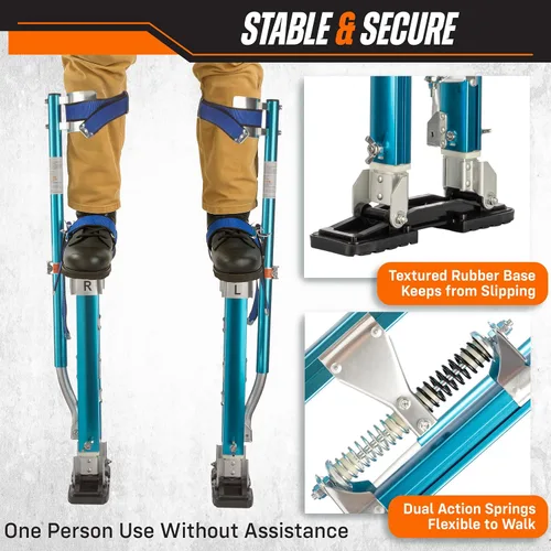 Vista 6 de Pentagon Herramienta profesional 18"-30" zancos azules para paneles de yeso de la más alta calidad