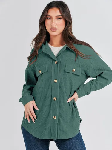 Vista 7 de ANRABESS Chaqueta de pana para mujer, de gran tamaño, manga larga, con botones, para otoño 2023