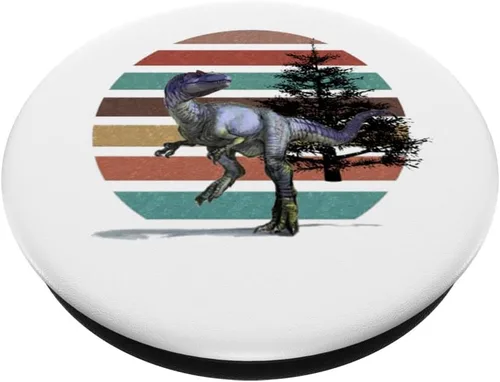 Vista 2 de Giganotosaurus Retro T rex dinosaurio prehistórico para el Día del Padre PopSockets PopGrip intercambiables