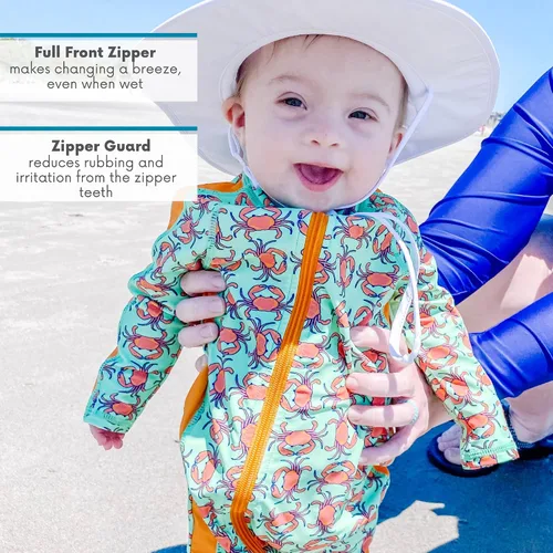 Vista 4 de SwimZip - Traje de baño de manga larga para niño, con protección UPF 50+