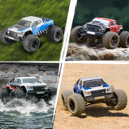 Vista 8 de Eazyrc Colorado RC Monster Truck 4X4, sin escobillas todoterreno con licencia Chevrolet, camión de control remoto recargable de más de 45 KPH