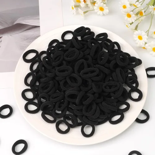 Vista 7 de CÉLLOT 300 ligas para el cabello pequeñas sin costuras para bebés y niños Negro (Serie B para bebé/bebé)
