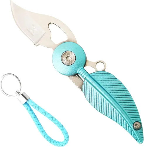 Vista 11 de Juego de mini cuchillos de bolsillo, cuchillo EDC con cadena, gadgets geniales, bonitos accesorios para llaves, regalo creativo para mujer (negro)