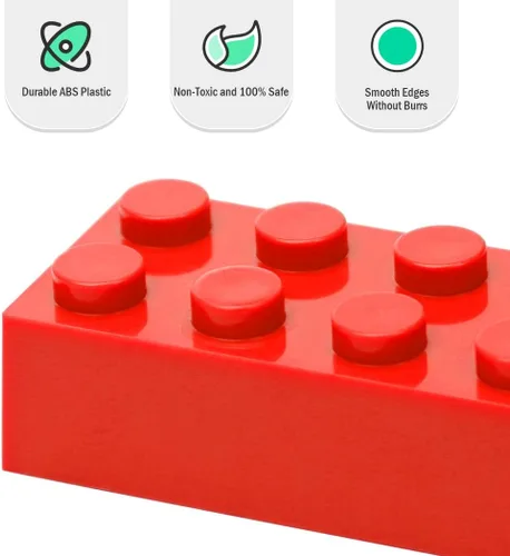 Vista 3 de Ladrillos de construcción clásicos, 100 piezas de bloques de construcción de 2 x 4, juguetes de construcción creativos STEM compatibles con todas