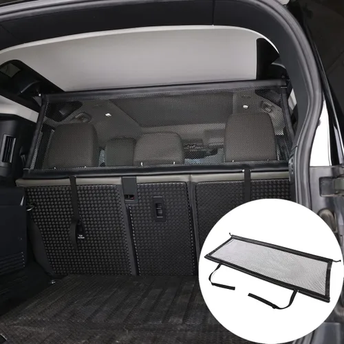 Vista 2 de Red de sujeción para mascotas, valla para perros, divisor para asiento trasero de automóvil, puerta de vehículo, área de carga, maletero de viaje