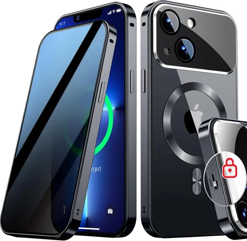 Vista 28 de Funda magnética de privacidad para iPhone 13 Pro, protección completa de la cámara, color negro [Mechanical Lock][Compatible with MagSafe]