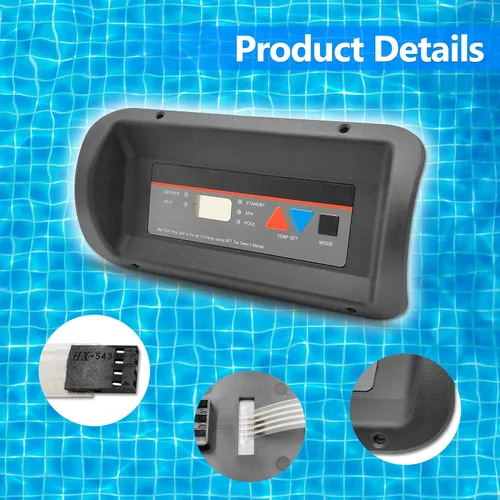 Vista 4 de FDXLBKP1930 Conjunto de bisel y teclado compatible con calentador de piscina Hayward Kit de reemplazo de montaje de bisel y teclado del calentador
