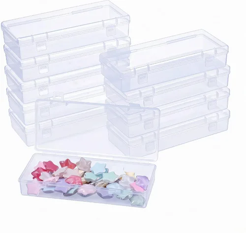 Vista 13 de LJY 100 contenedores rectangulares vacíos de plástico transparente con tapas con bisagras (2.2 x 1.6 x 0.8 pulgadas, transparente)