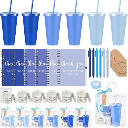 Vista 24 de Nuogo - Juego de 2 premios de ducha para padres para adultos, regalo de despedida de soltera, vaso de plástico, cuaderno con vela perfumada, bolsa
