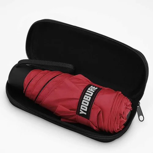 Vista 3 de Yoobure Mini paraguas pequeño con estuche ligero diseño compacto perfecto para viajes, ligero y portátil, sombrilla para sol y lluvia al aire libre