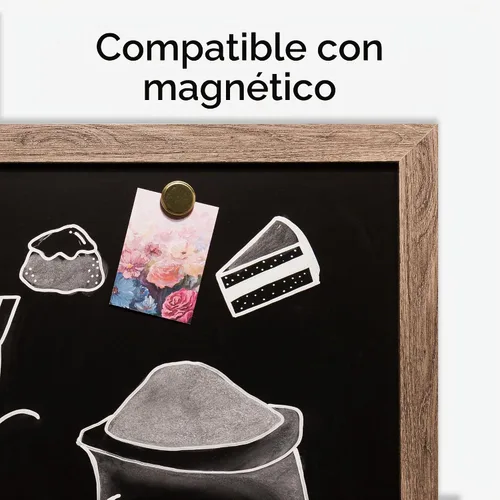 Vista 4 de U Brands - Pizarra magnética, 36 x 23 pulgadas, marco de madera rústica (4549U00-01)
