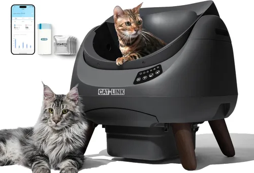 Vista 12 de CATLINK Caja de arena para gatos de autolimpieza Open-X, 5G y 2.4G WiFi Gris