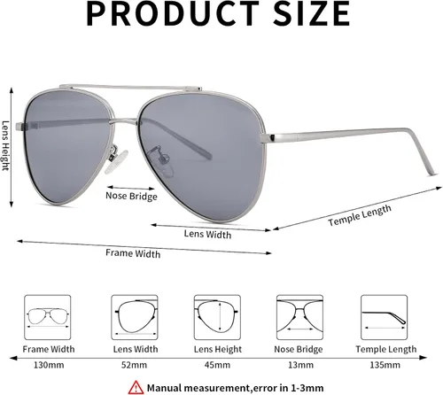Vista 7 de Gafas de sol polarizadas de aviador para niños, niñas, jóvenes y jóvenes de 5 a 18 años