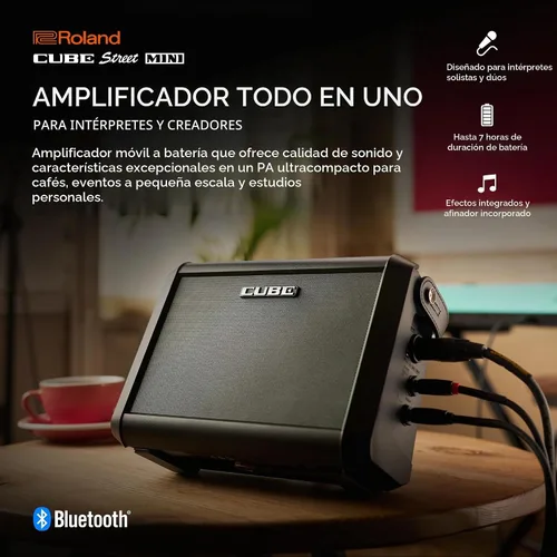 Vista 2 de Roland Cube Street Mini Amplificador ultracompacto Sonido excepcional