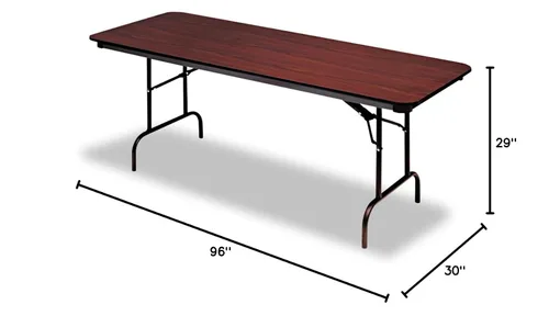 Vista 2 de Iceberg 55234 OfficeWorks Mesa plegable de madera laminada comercial, 30 x 96 pulgadas, caoba (fabricada en Estados Unidos)