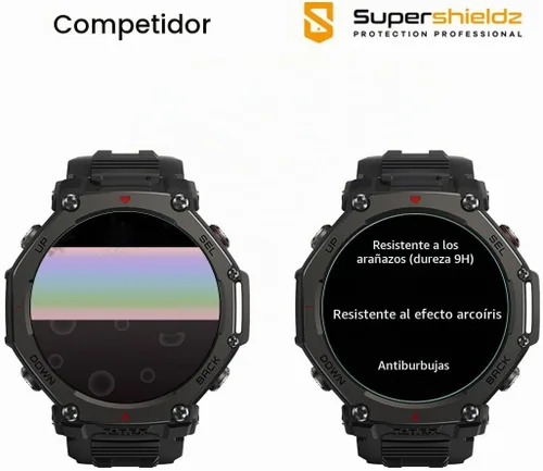 Vista 2 de Supershieldz Protector de pantalla de vidrio templado diseñado para Amazfit T-Rex 3/T-Rex 3 Pro, antiarañazos, sin burbujas