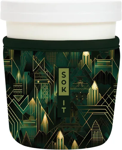 Vista 139 de Sok It IceCreamSok - Funda de neopreno aislada (flores abstractas, pintas de helado cónicas)