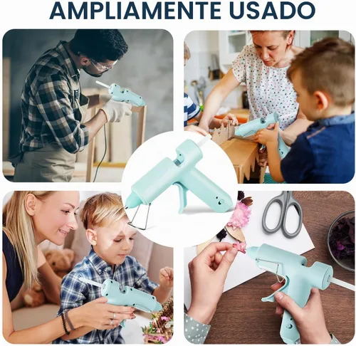 Vista 7 de Pistola de pegamento caliente, mini kit de pistola de pegamento caliente con 30 barras de pegamento