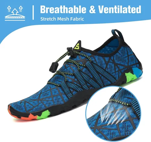 Vista 2 de Mishansha - Zapatos de agua para hombres y mujeres, secado rápido, para natación, buceo, surf, deportes acuáticos, piscina, playa, senderismo, yoga.