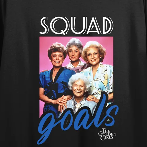 Vista 2 de Golden Girls Squad Goals Camiseta corta negra para mujer