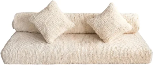 Vista 15 de arabicsofa Sofás de Suelo Coloridos de Estilo Marroquí – Cojines de Suelo Modulares Hechos a Mano (Beige 16, Sofá de Suelo de 4 pies)