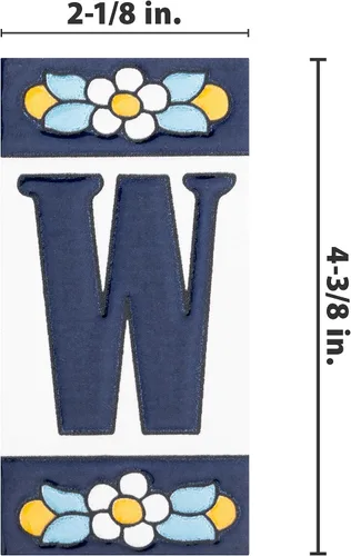 Vista 4 de Sevillano Flora Address Letters W 2-1/8" x 4-3/8" - Azulejo de cerámica para pared