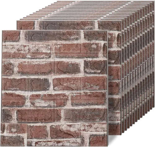 Vista 14 de Paneles de pared 3D para despegar y pegar en piedra negra y gris, 10 piezas de papel tapiz 3D de espuma XPE, paneles de pared de ladrillo sintético