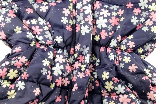 Vista 3 de Miss Bei Abrigo de niña resistente al agua con capucha para niños pequeños parka con estampado de flores abrigo de algodón cálido con capucha