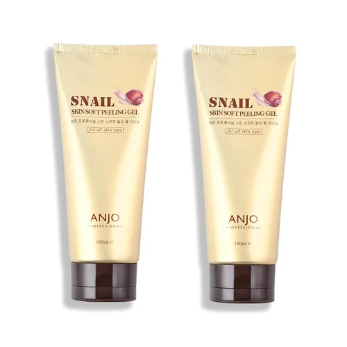 Vista 2 de Anjo Skin - Gel pelador de caracol suave de 6.1 fl oz x 2 unidades - Exfoliación facial suave - Gel pelador coreano para cara y cuerpo - Hidratante
