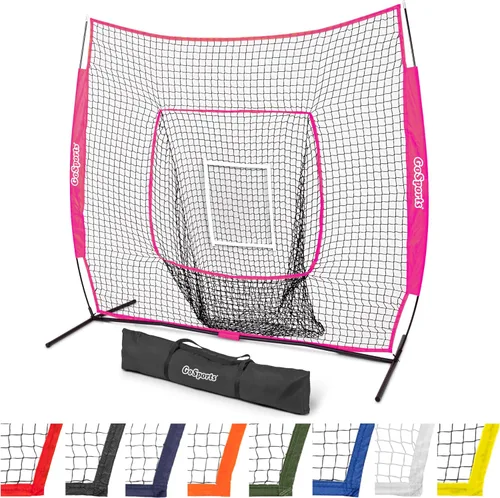 Vista 13 de GoSports 7 x 7 ft Baseball & Softball Nets - Available in Team Colors - Batting & Pitching Net with Strike Zone